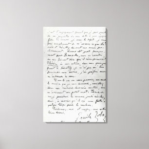Lienzo Letra de Zola a Eduardo Manet 1868