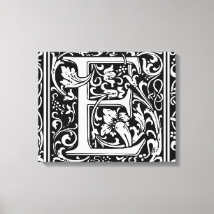 Lienzo Letra E Monograma Medieval Art Nouveau