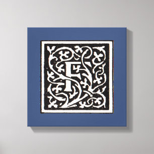 Lienzo Letra F Art Nouveau Monograma Vintage