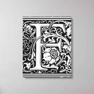 Lienzo Letra F Monograma medieval Art Nouveau