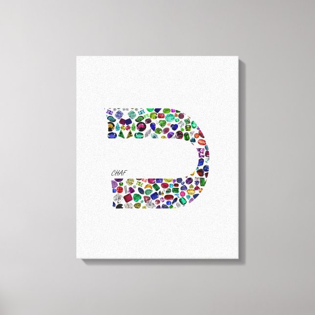 Lienzo Letra hebrea 'CHAF' (Anverso)