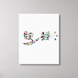 Lienzo Letra hebrea GIMMEL hecha con guijarros