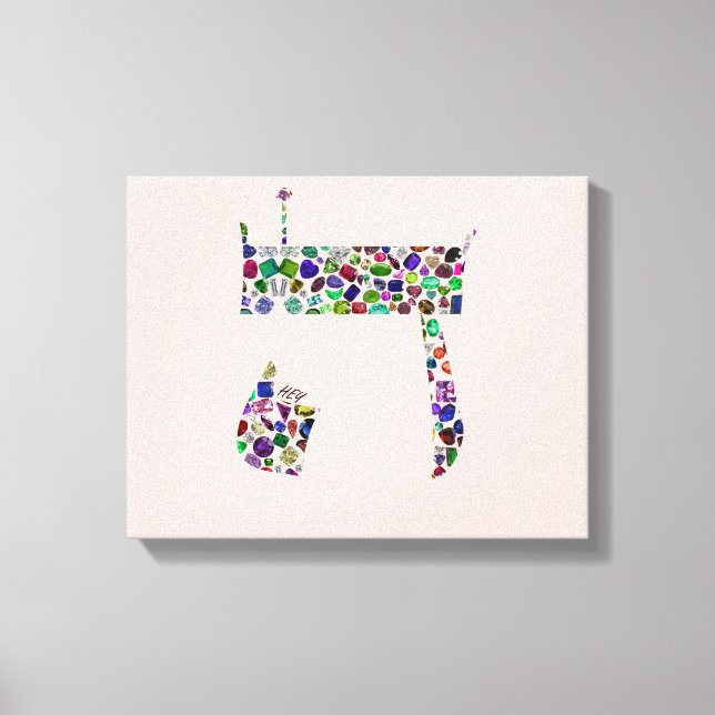 Lienzo Letra hebrea HEY (Anverso)