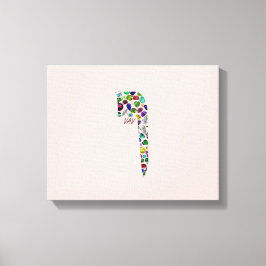 Lienzo Letra hebrea VAV hecha con guijarros