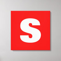 Letra inicial monograma estilo moderno rojo blanco