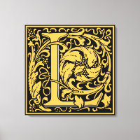 Letra L Monograma medieval Art Nouveau