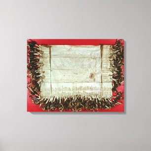 Lienzo Letra medieval de la protesta del bohemio