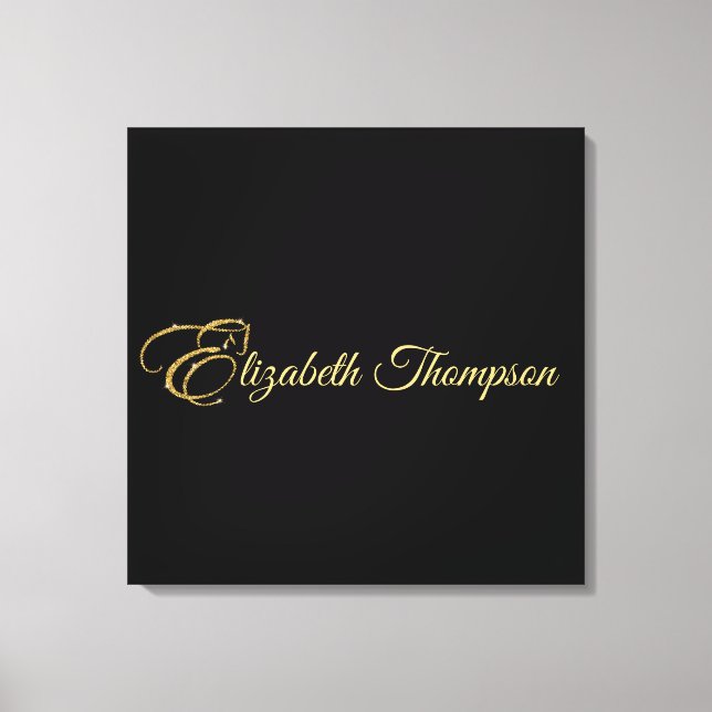 Lienzo Letra monograma E Caballo con purpurina dorado (Anverso)