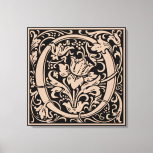 Lienzo Letra O Monograma Medieval Art Nouveau