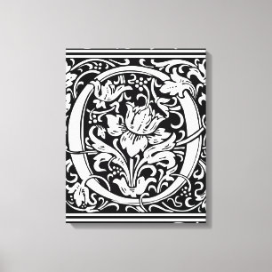 Lienzo Letra O Monograma Medieval Art Nouveau