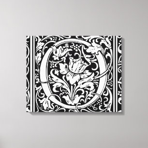 Lienzo Letra O Monograma Medieval Art Nouveau