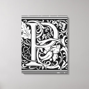 Lienzo Letra P Monograma Medieval Art Nouveau