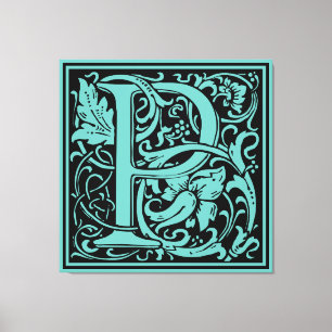 Lienzo Letra P Monograma Medieval Art Nouveau