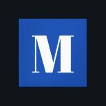Lienzo Letra profunda azul inicial monograma moderno esti<br><div class="desc">¿Desea poseer un producto con las iniciales de su nombre? Es muy sencillo,  estético y atractivo.</div>