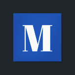 Lienzo Letra profunda azul inicial monograma moderno esti<br><div class="desc">¿Desea poseer un producto con las iniciales de su nombre? Es muy sencillo,  estético y atractivo.</div>