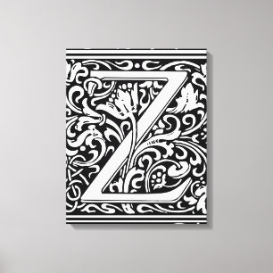 Lienzo Letra Z Monograma medieval Art Nouveau