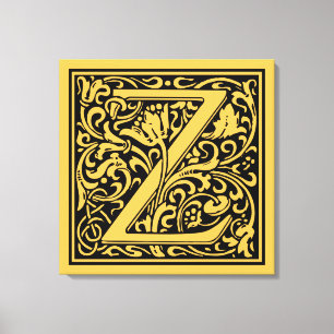 Lienzo Letra Z Monograma medieval Art Nouveau