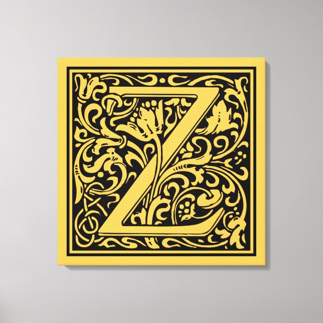 Lienzo Letra Z Monograma medieval Art Nouveau (Anverso)