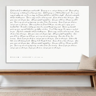 Lienzo Letras de canciones minimalistas tipografía de esc