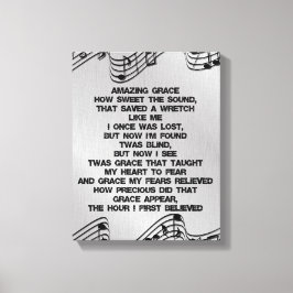 Lienzo Letras del Himno Cristiano de Gracia Increíble