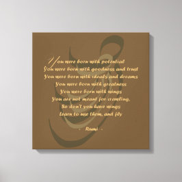 Lienzo Letras místicas Rumi Wisdom