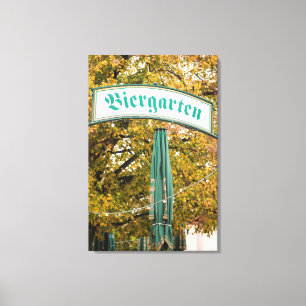 Lienzo Letrero de Biergarten exterior, Alemania