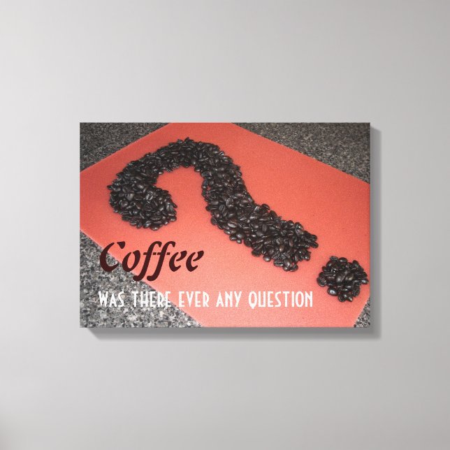 Lienzo Letrero de café con granos de café (Anverso)