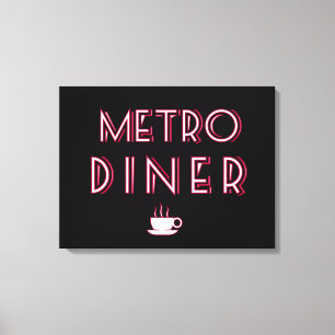 Lienzo Letrero de Comedor Metro Art Deco