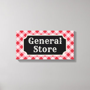 Lienzo Letrero de Lona para Tienda Retro General