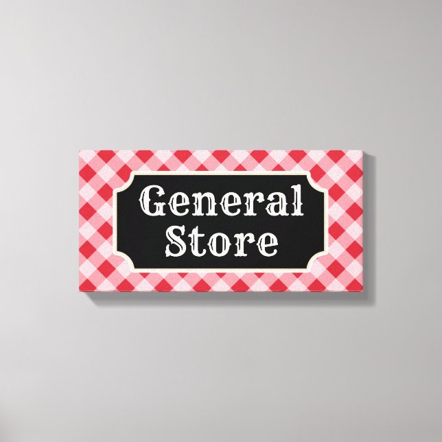 Lienzo Letrero de Lona para Tienda Retro General (Anverso)