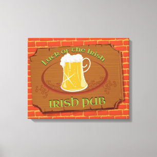 Lienzo Letrero de Pub Irlandés