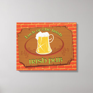 Lienzo Letrero de Pub Irlandés