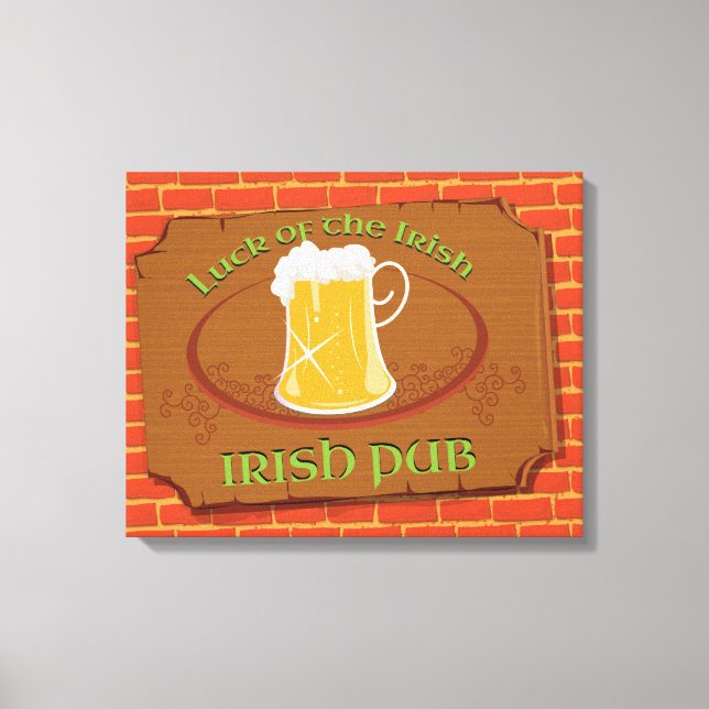Lienzo Letrero de Pub Irlandés (Anverso)