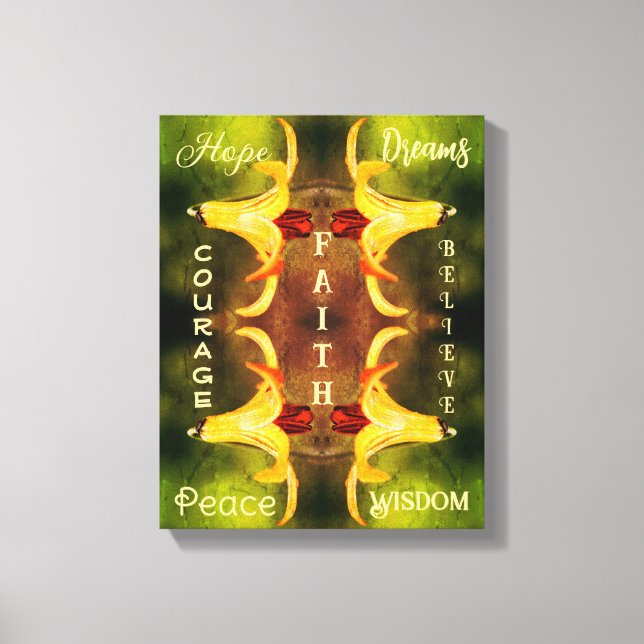 Lienzo Levantando a Canada Lily Resumen Palabras Inspirad (Anverso)