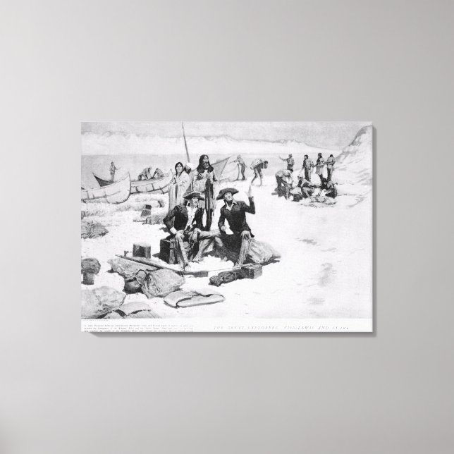 Lienzo Lewis y Clark en la boca del Columbia (Anverso)