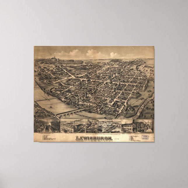 Lienzo Lewisburgh, Pennsylvania (1884) (Anverso)