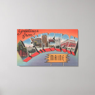 Lienzo Lewiston, Maine - escenas grandes de la letra