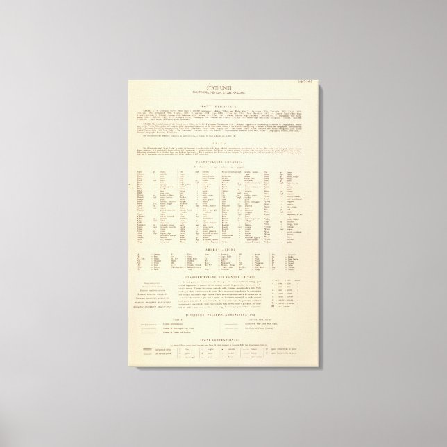 Lienzo Leyenda 14041 Calif, Nev, Utah, Ariz (Anverso)