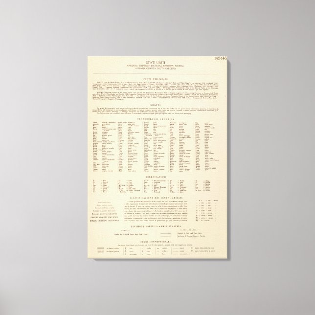 Lienzo Leyenda 14546 Arca, Tenn, La, Miss, Fla, Ala, Ga,  (Anverso)