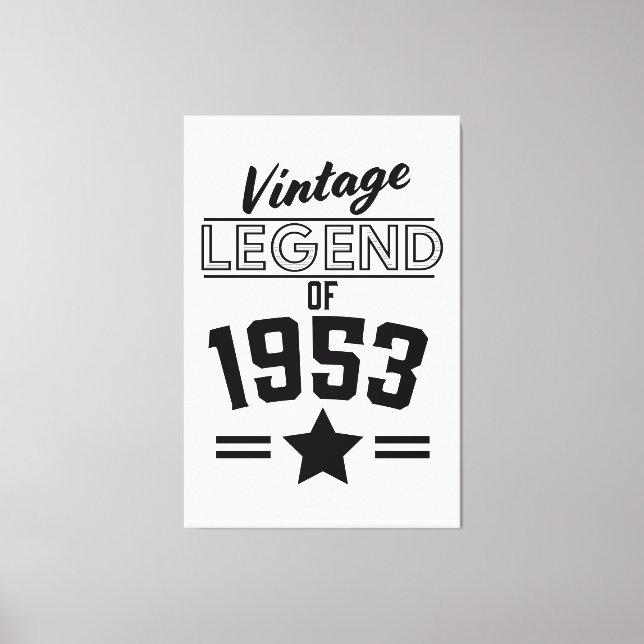 Lienzo Leyenda Vintage de 1953 (Anverso)