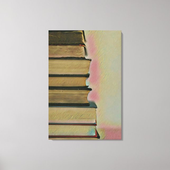 Lienzo Leyendo calcomanías de pared (Anverso)