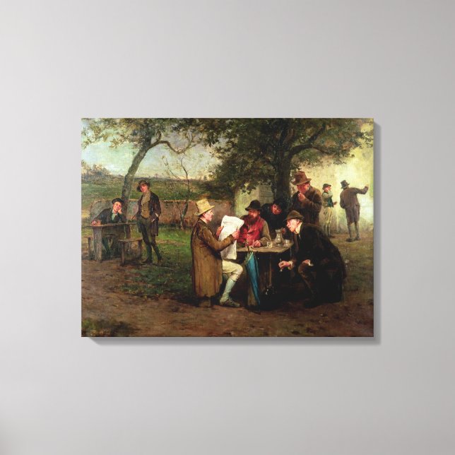 Lienzo Leyendo las noticias (Anverso)