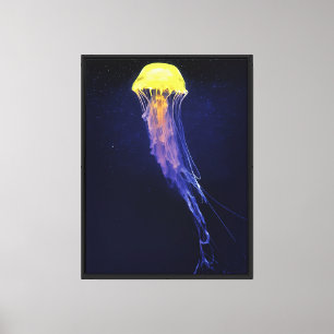 Lienzo Leyfish dorado en el océano luminoso azul profundo