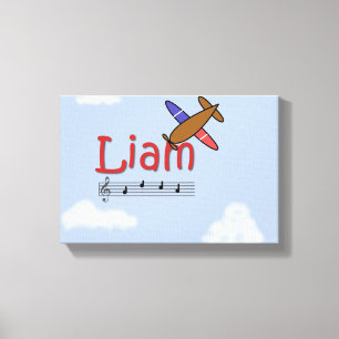 Lienzo Liam Airplane Name Canvas