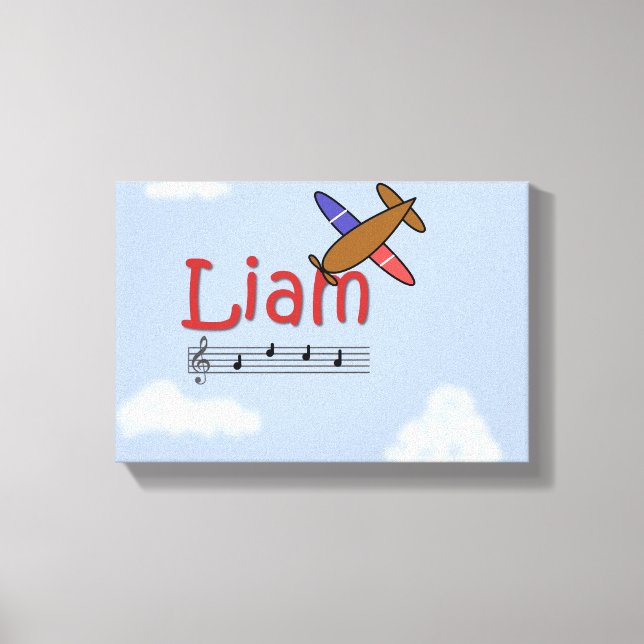 Lienzo Liam Airplane Name Canvas (Anverso)