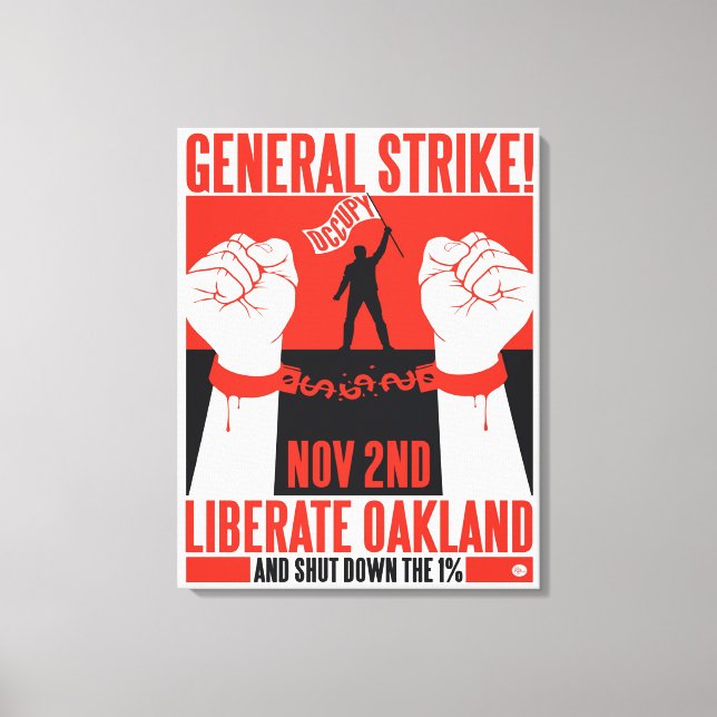 Lienzo Liberen a Oakland Occupy Wall Street envuelto en t (Anverso)