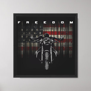 Lienzo Libertad para motocicletas con bandera estadounide