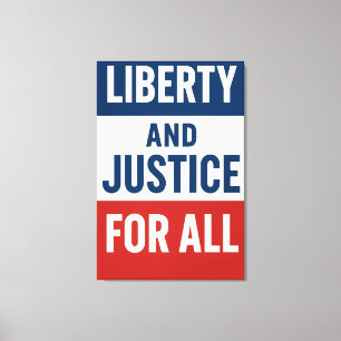 Lienzo Libertad y Justicia Para Todos – Minimalista Negri