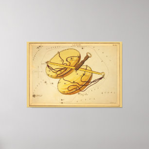 Lienzo Libra - Rótulo vintage de la imagen zodiaca