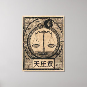 Lienzo Libra Zodiac Wabi Sabi Art Diseño de escalas de